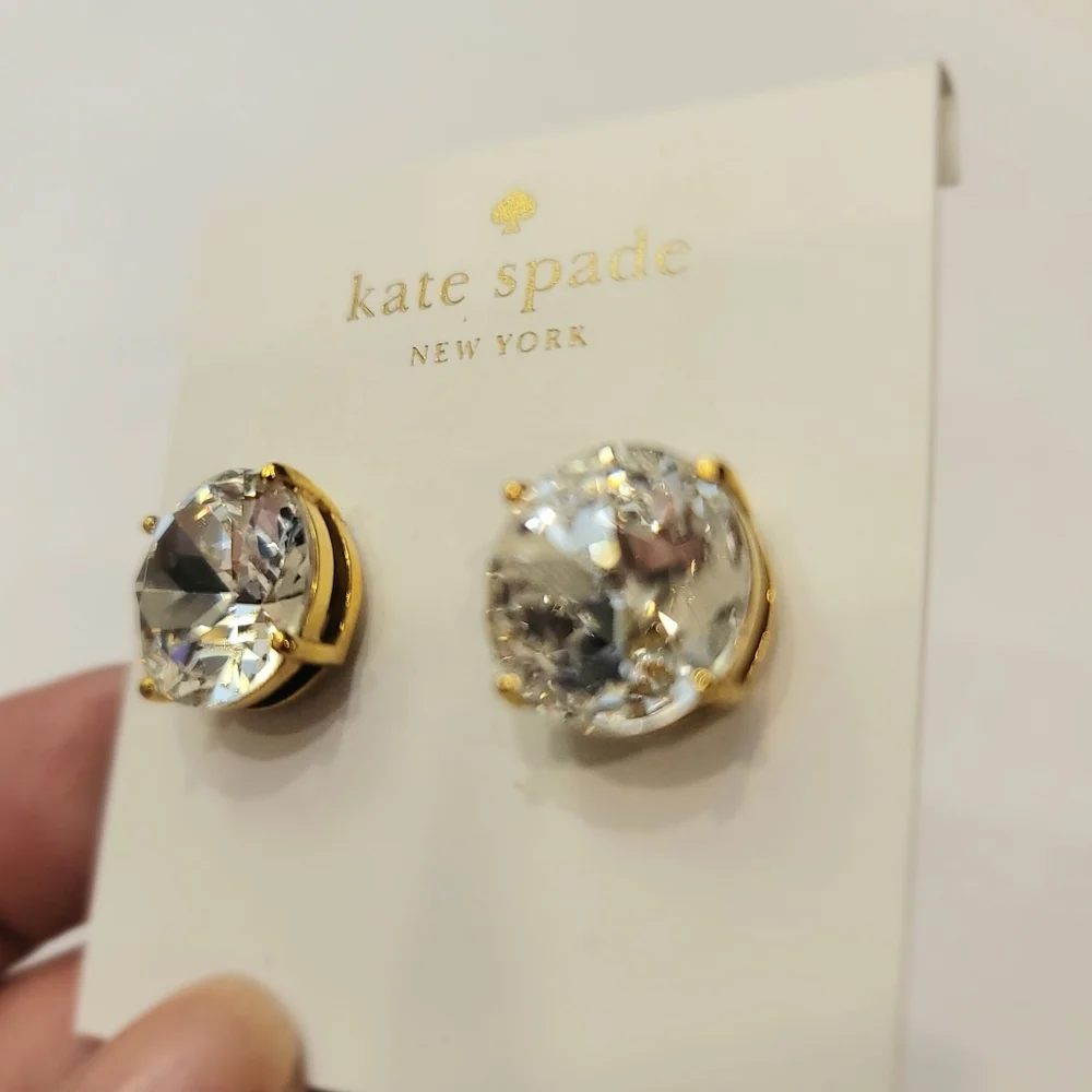 NWT Kate Spade Clear Stud Earrings A416 - Picture 3 of 5